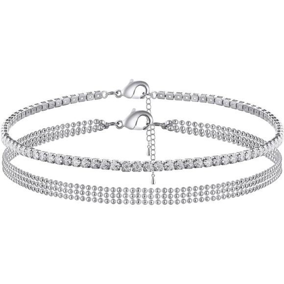 Layered Gold Satellite Anklet - Picture 6 of 6